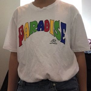 A rainbow Paradise oversized T-shirt